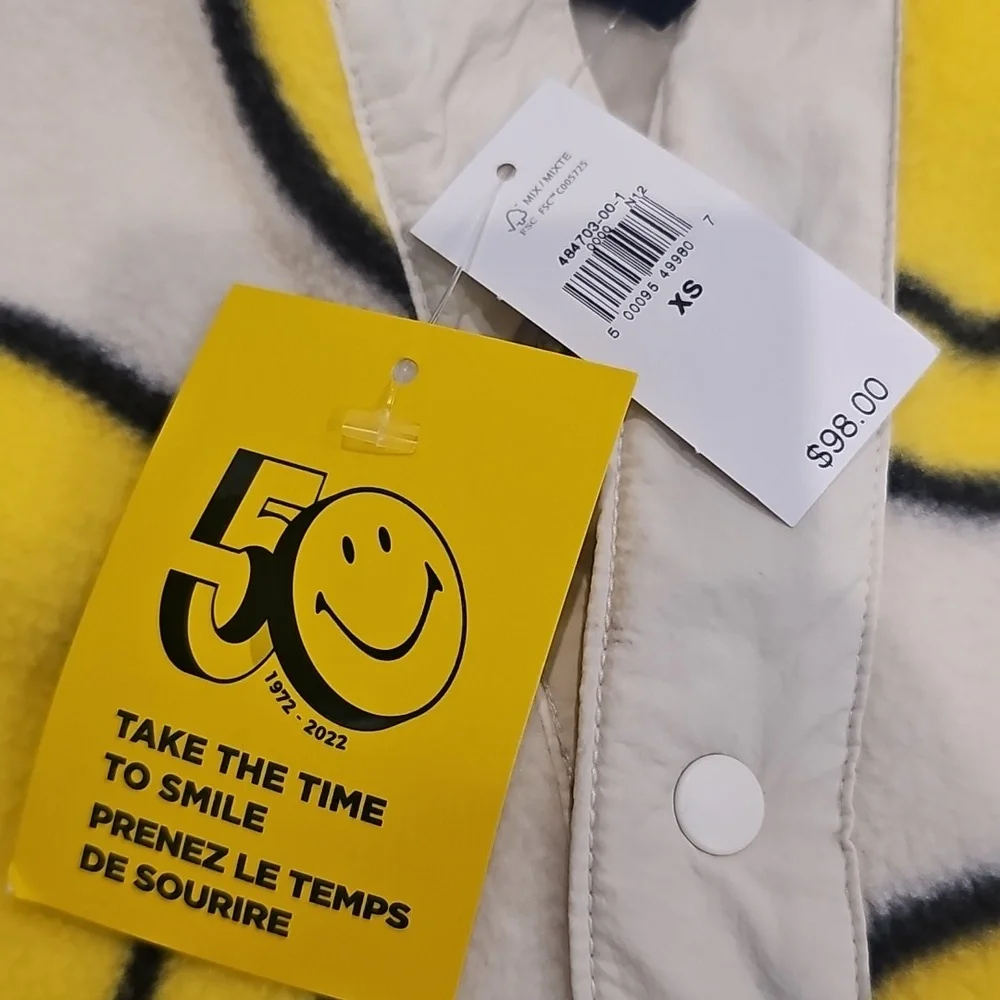 NWT Gap × Smiley Arctic Fleece Snap Button Pullover - Picture 6 of 7